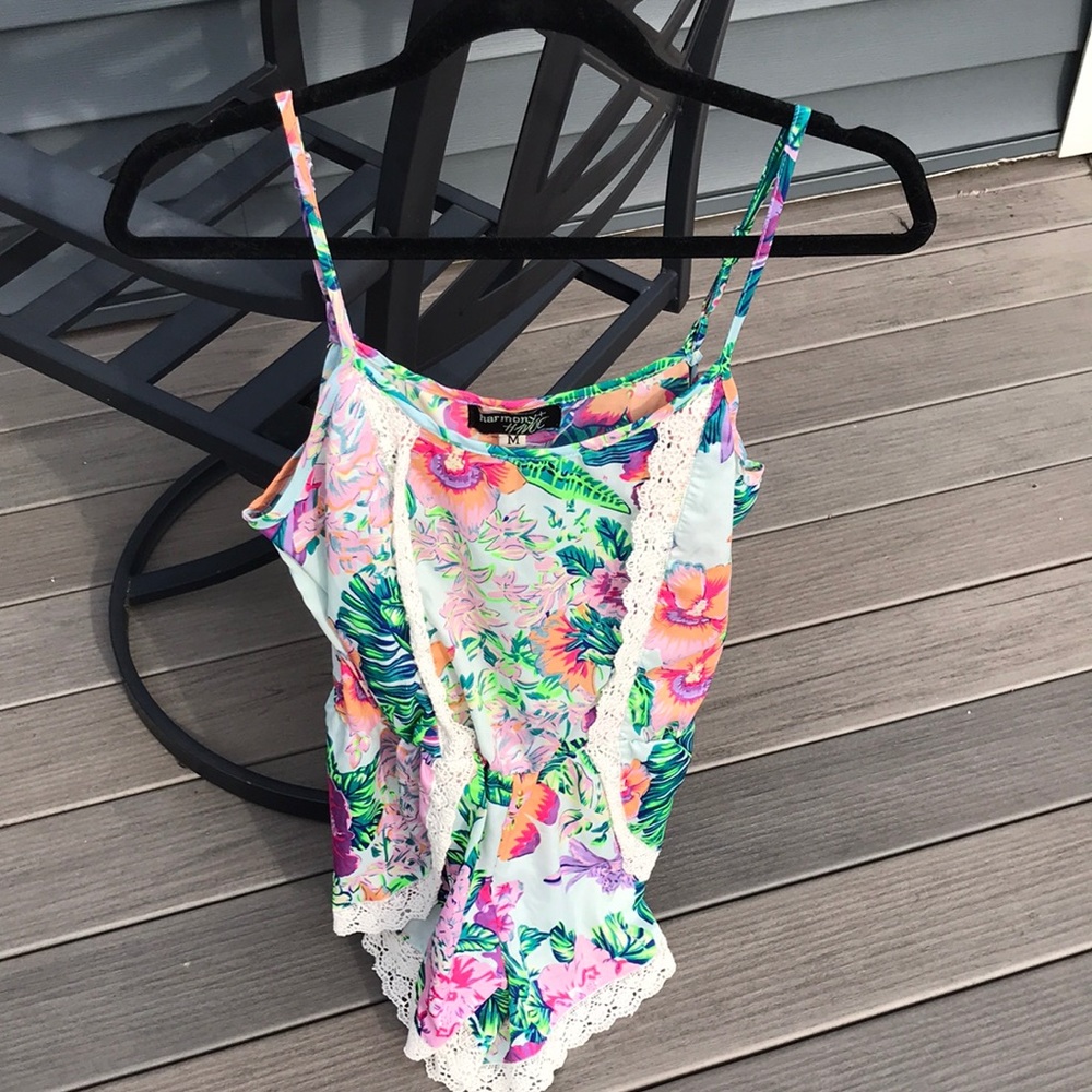 Tropical floral romper